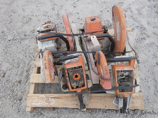 Pallet of Steel Cutoff Saw Parts