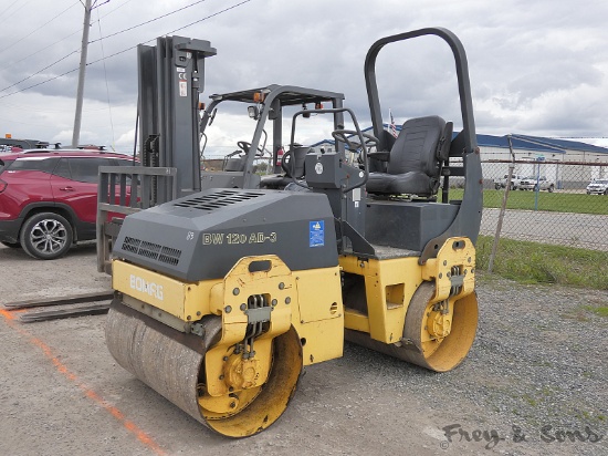 Bomag BW120AD-3 Tandem Vibratory Roller, SN:101170619774, Deutz Diesel, 47'