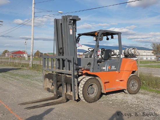 2017 Goodsense FY50 11000# Forklift, SN:217015210, LP Gas, Triple Mast, Pne