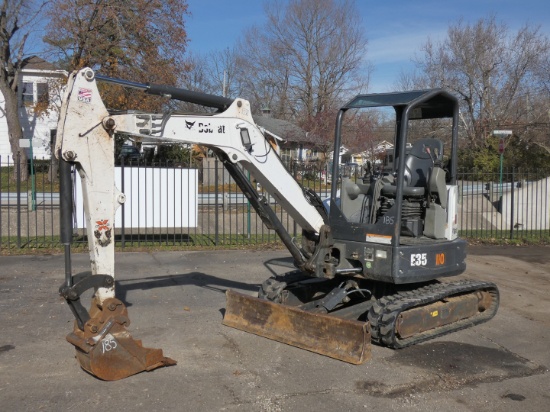 2016 Bobcat E35ZTS Mini Excavator, SN:AR1K12398, ROPS, Aux. Hyd, QT 12'' Bu