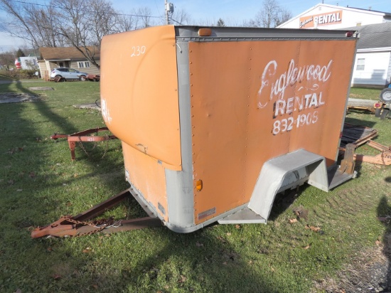 Fruehauf 4'x8' Utility Trailer, Missing Wheel / Hub (rusted axle)