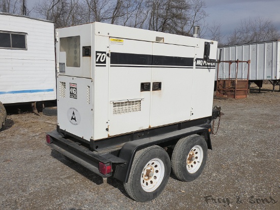 MQ DCA70 Gen Set, SN:7304522, JD 4045 Diesel, 240/480 3ph, 240/1240 1ph, To