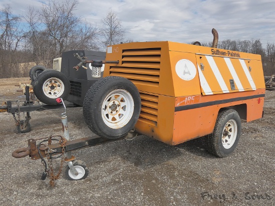 Sullivan 185 Air Compressor, SN:26294, JD 4024 Diesel, Towable, 3170 hrs. (