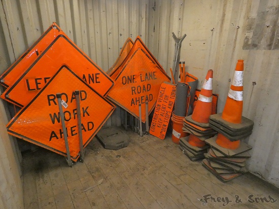 Signs w/ Stands & Cones