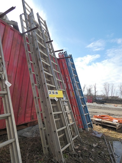 (3) Aluminum Ladder Pieces & (1) Wood