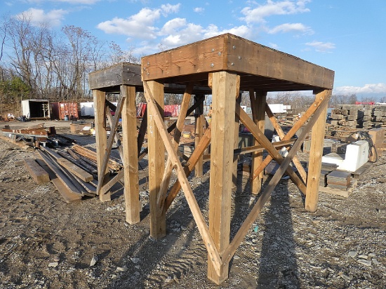 (2) Wood Stands