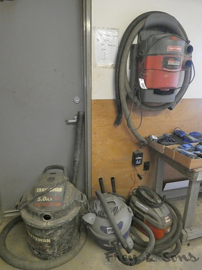 (4) Shop Vacs