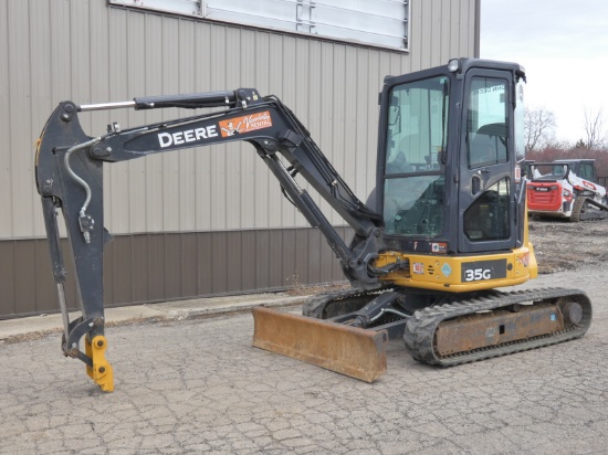 2019 Deere 35G Mini Excavator, SN:1FF035GXHKK286646, EROPS w/Air, Wedge QT