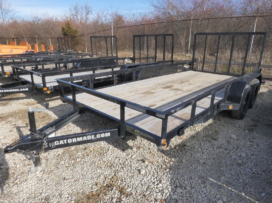 2021 Gatormade 16' Landscape Tag Trailer, SN:4Z1UA1627NS001460, 82'' Wide,