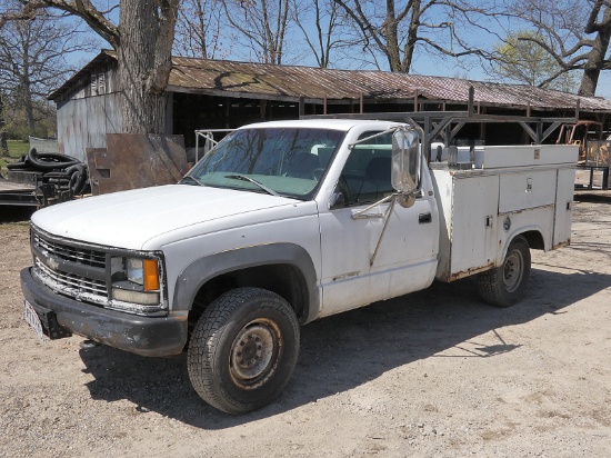 1998 Chevy 2500 4x4 Mechanics Truck, SN:1GBGK24R2WZ38163, Gas, Auto, 4wd, R