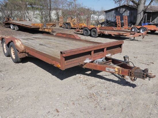 1995 Gold Star Tandem Tilt Trailer, 7'x16' Deck, 2' Tail. (red) *Too light