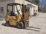 Hyster Air-Tired Forklift, 2 Stage Mast, Side Shift, Gasoline (Model Unknow