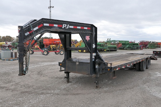 2020 PJ Gooseneck Flat Trailer, SN:4B5LD2822L3046590, 96''x22' Deck, 5' Bea
