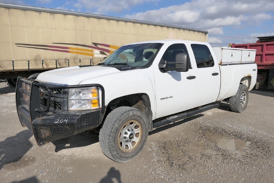 2013 Chevy 3500HD 4x4 Crewcab Pickup, SN:1GC4KZCG7DF227861, Gas, Auto, 4wd,