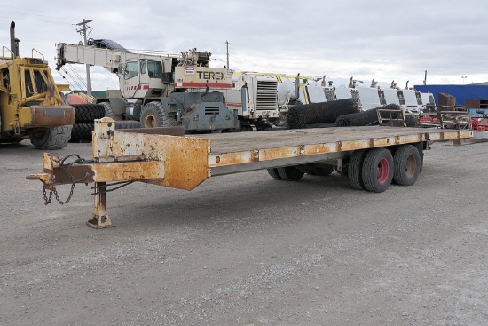 Shop Built Flat Hyd. Tail Tandem Tag Trailer, 100''x18' Deck + 8' Hyd. Drop