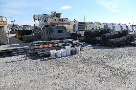 Lot of 875' Lineal Feet 10' Vinyl Coated Cyclone Fence, Posts & Top Rails,