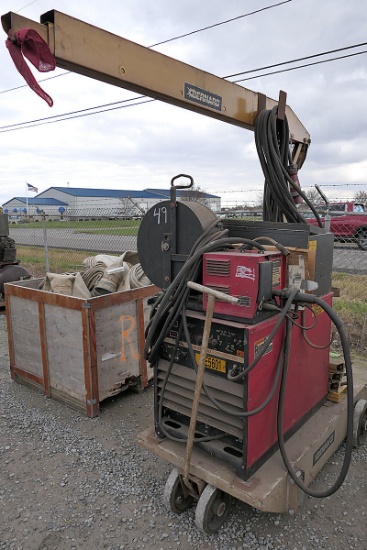 Lincoln DC650 Pro Welder, w/ Crane & Cart