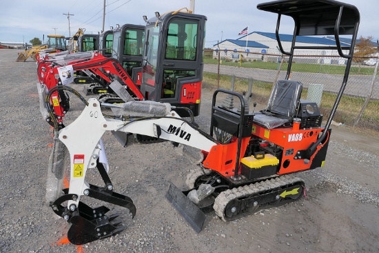 2023 Miva VA08 Mini Excavator, SN:VA08G128, Gas, Canopy, Thumb, UNUSED. (ta