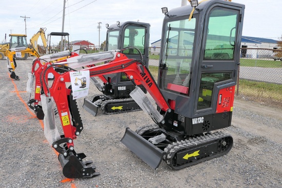 2023 Miva VA13C Mini Excavator, SN:VA13C604, Gas, Cab, Thumb, UNUSED. (tax)