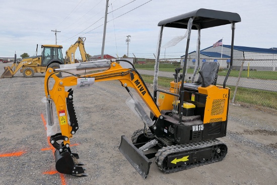 2023 Miva VA15S Mini Excavator, SN:VA15G624, Gas,  Canopy, Thumb, UNUSED. (