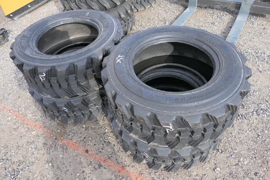 (4) 10.00-16 Skidloader Tires (tax)