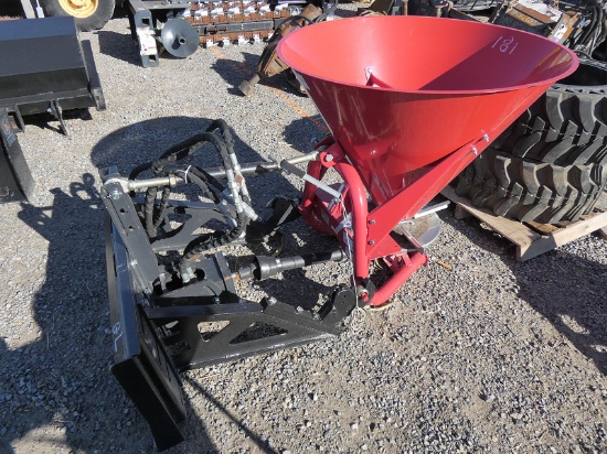 Unused Sitrex 3pt Cyclone Spreader on QT Plate w/ Hyd Motor