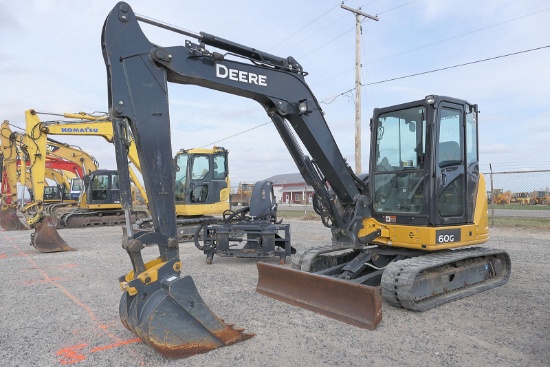 2019 John Deere 60G Mini Excavator, SN:J290405, Cab/Air, QT Bucket, 993 hrs