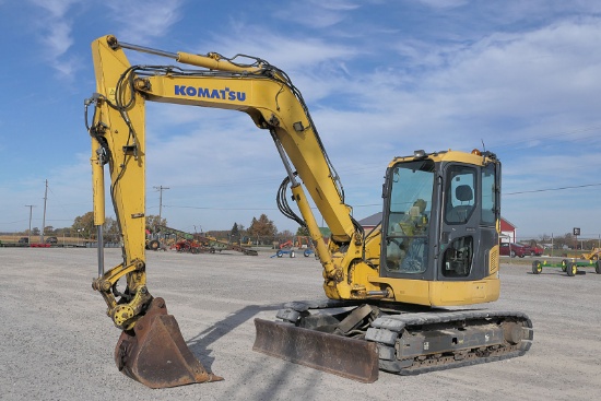 2012 Komatsu PC88MR-8 Mini Excavator, SN:KMTPC205C77F80281, EROPS w/ Air, Q