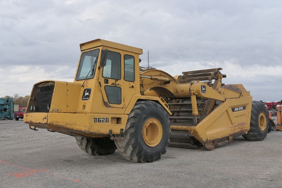 John Deere 862B-II Self Loading Scraper, SN:855569, Reads 10,048 hrs.