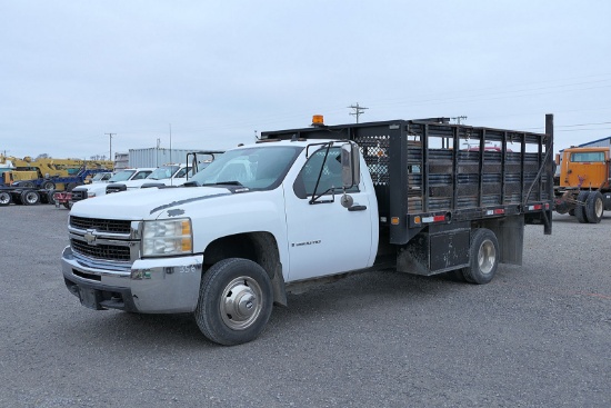 2009 Chevy 3500HD Flatbed Truck, SN:1GBJC74K09E105304, Gas, Auto, Reads 76,
