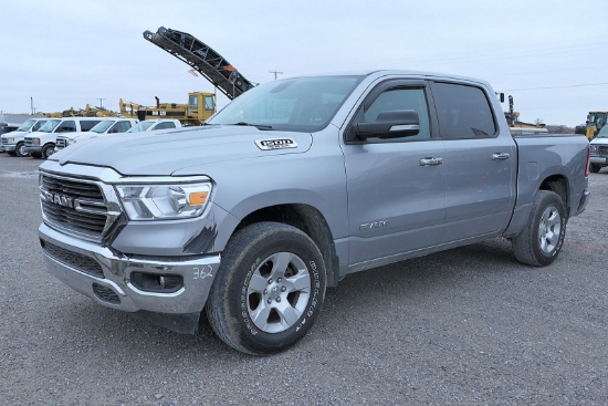 2019 Dodge Ram 4x4 1500 Crew Cab Pickup, SN:1C6SRFFT9KN648520, 5.7L Gas, Au