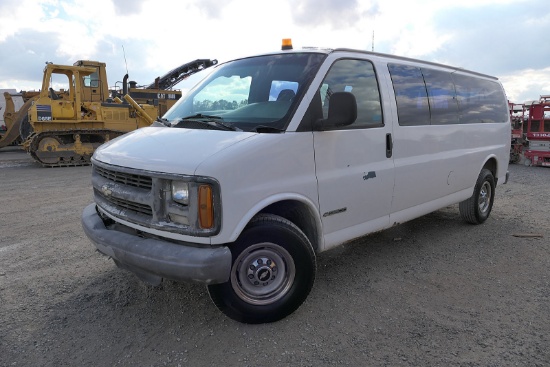 1998 Chevy 3500 Long Passenger Van, SN:1GAHG39R5W1032715, Gas, Auto, 3 seat