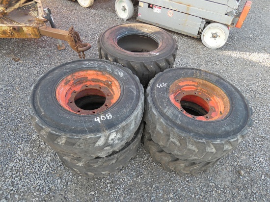 (6) 12-16.5 Skidloader Tires, (2) w/ Rims