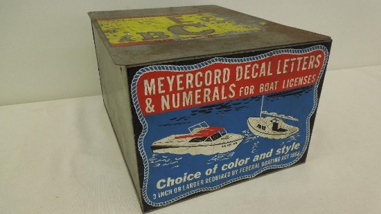 Meyercord Decal Letters & Numbers for Boat Licenses in Metal Organizer