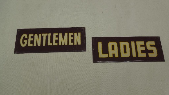 "Ladies" and "Gentlemen" Signs