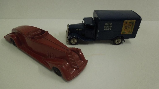 MINIC Express Parcels Service Truck & Metal Masters red car