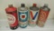 (4) quart cans, Kendall, P66 Outboard, Valvoline, Cities Services