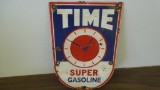 Time Super Gasoline Pump Plate