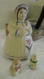 Shawnee Lady Cookie Jar and Salt and Pepper Shakers