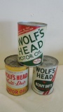 3 Cans of Wolf's Head Motor Oil