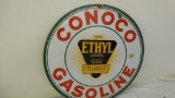 Conoco Gasoline Ethyl Double porcelain sign