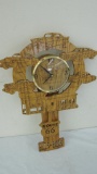 Carved Wood Route 66 Wall Clock