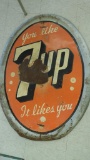 Oval Tin 7up Sign