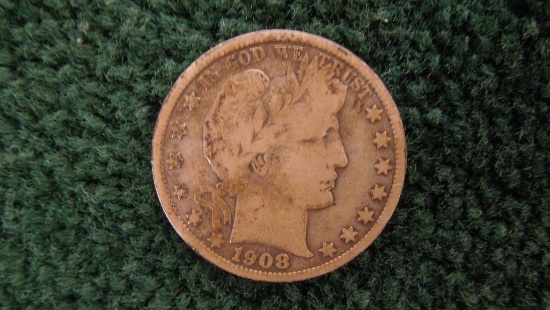 1908 O Half Dollar Barber