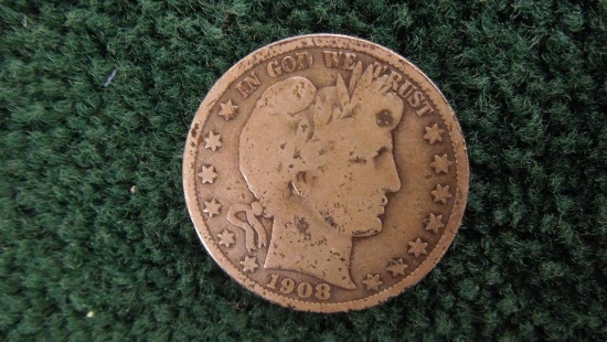 1908 D Half Dollar Barber