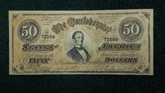 Confederate 50 Dollar Bill