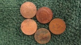 (5) 1888 Indian Head Penny