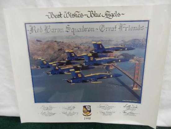 Signed Blue Angels Thank-you Poster