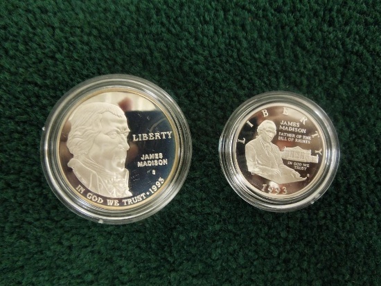 1993 Bill of Rights Dollar and Half Dollar Silver Proof