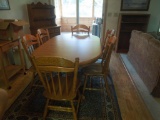Oak Table and 6 Chairs w/ 3 Leaves